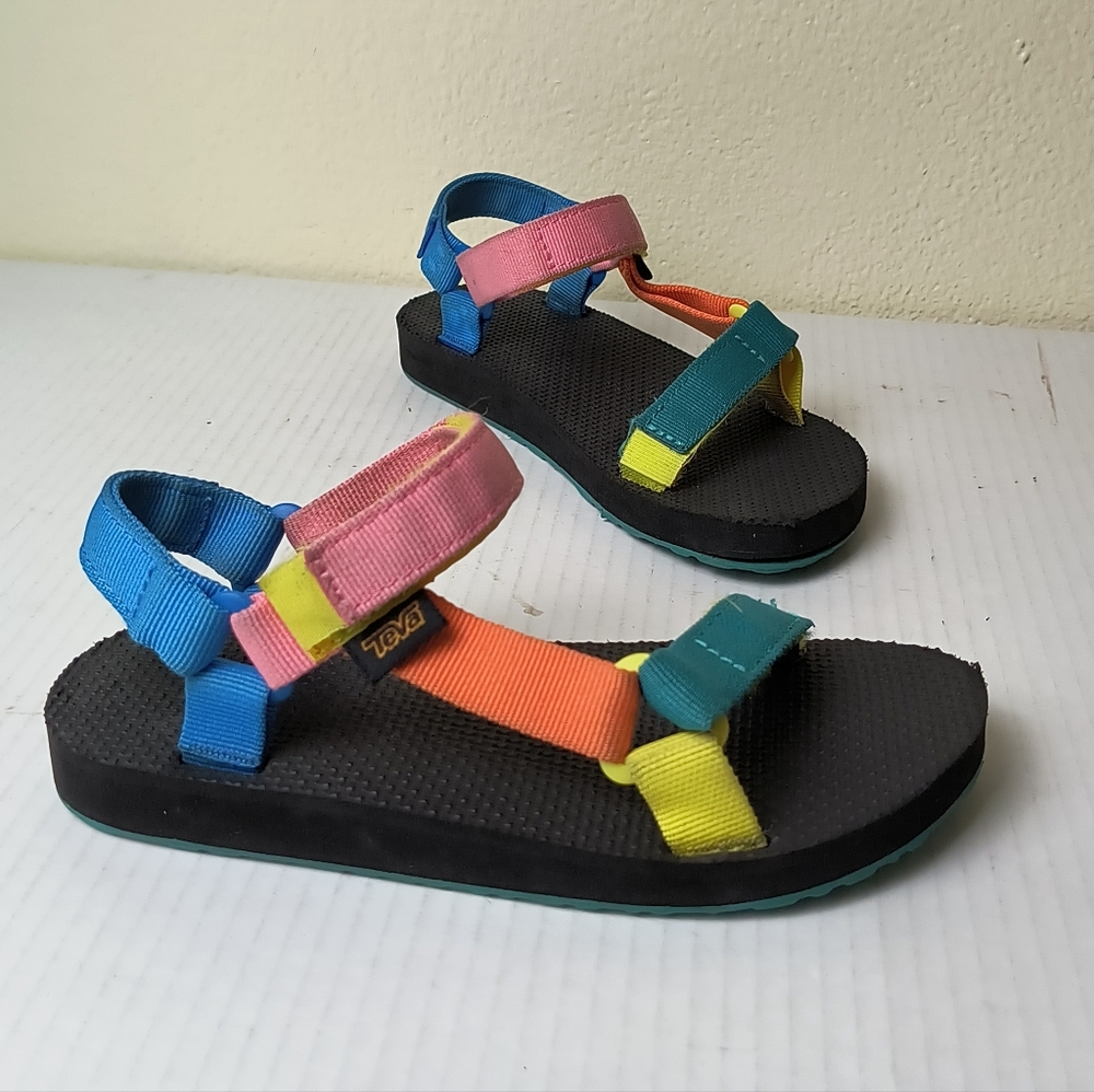 Teva Original Universal Colorful Little Girl Size 2 Sandals